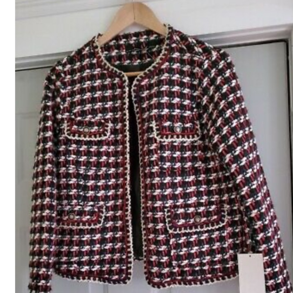 Zara Textured Tweed Blazer
